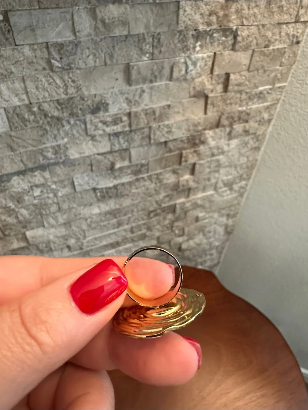 Gold Pearl Statement Open Ring - Women's Fashion Jewelry